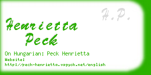 henrietta peck business card